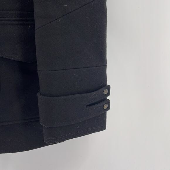 Reiss wool blend double breasted asymmetrical zip midi winter coat sz S - Picture 4 of 7